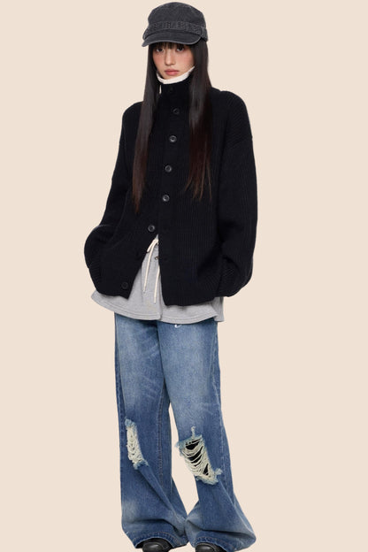 Vintage Stripe Knitted Cardigan