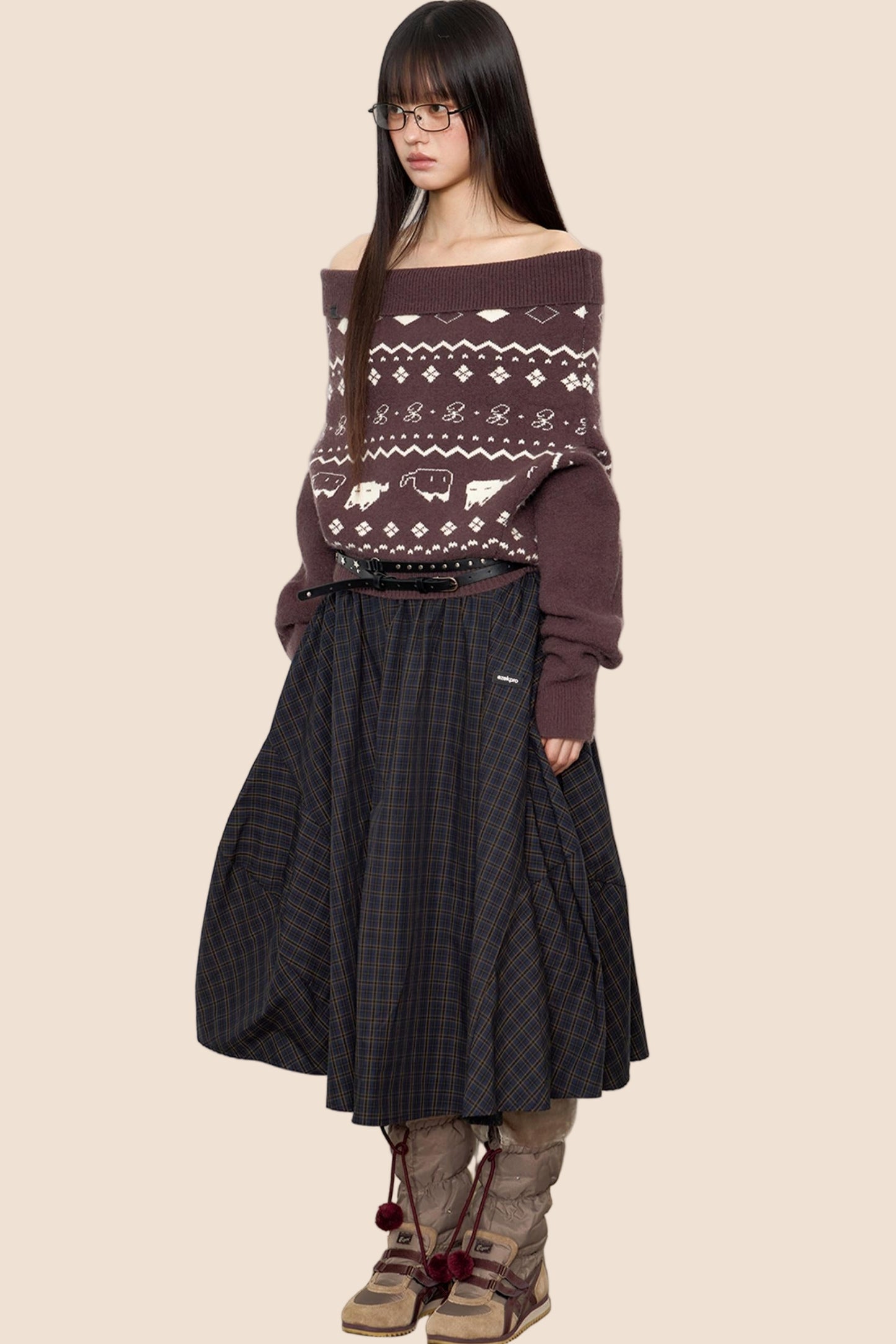 Vintage Lazy Shoulder Sweater