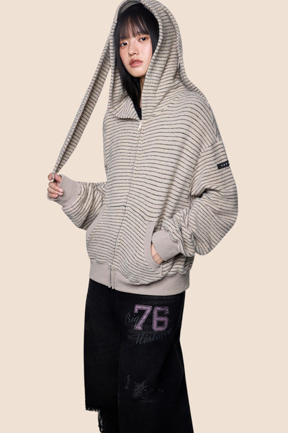 Lazy Vintage Rabbit Hooded Jacket