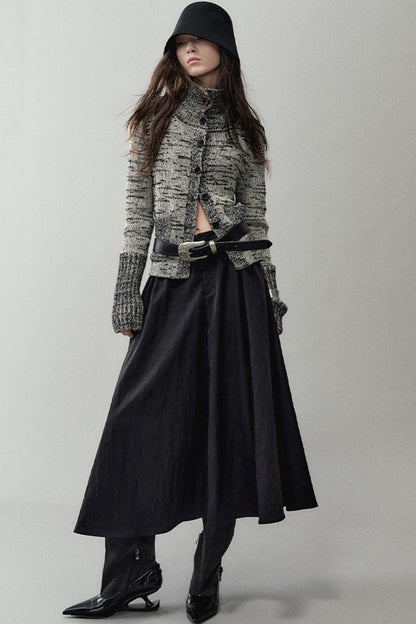 Ink Turtleneck Knitted Cardigan Jacket