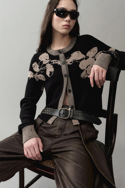 Autumn Jacquard Knitted Cardigan