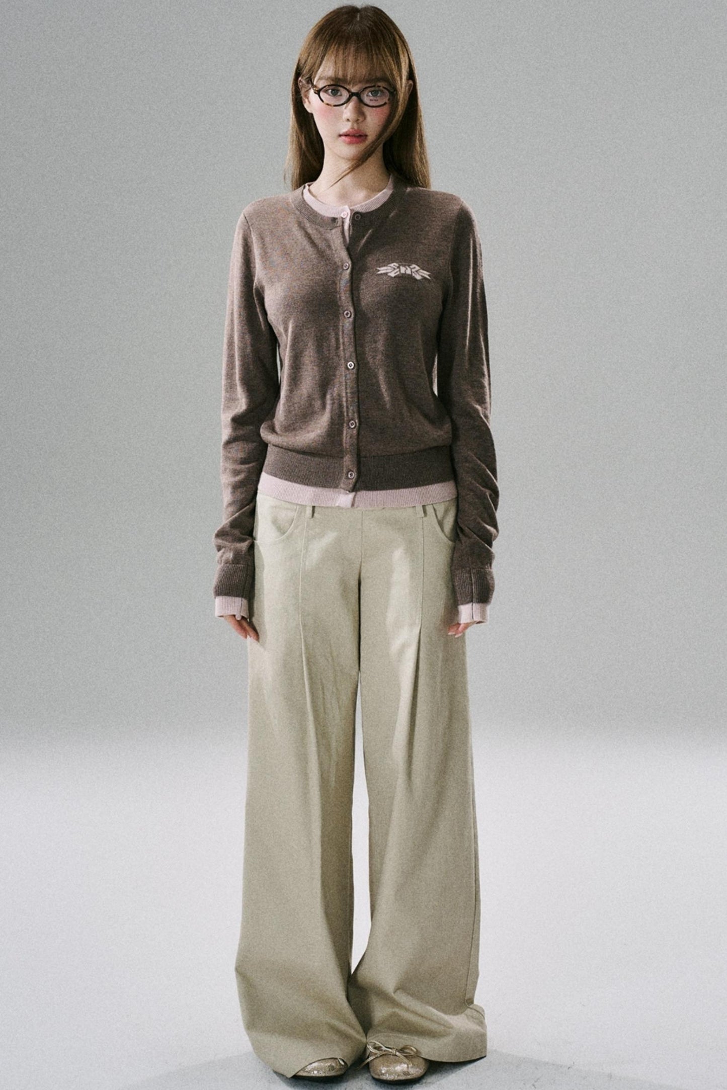 Slim Fit Panel Wide-Leg Trousers