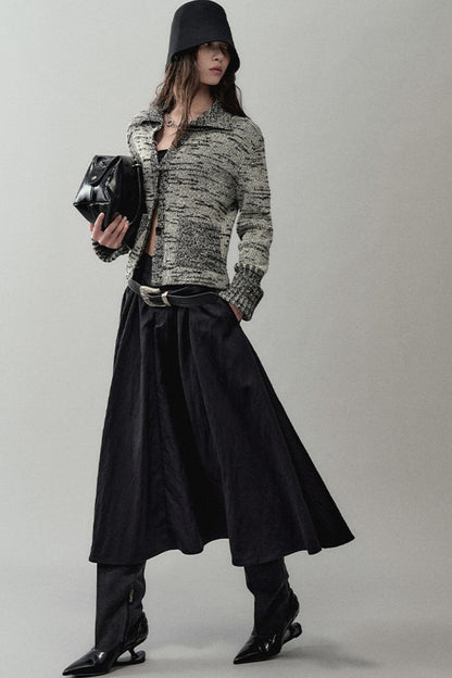 Ink Turtleneck Knitted Cardigan Jacket