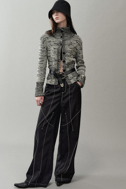 Ink Turtleneck Knitted Cardigan Jacket