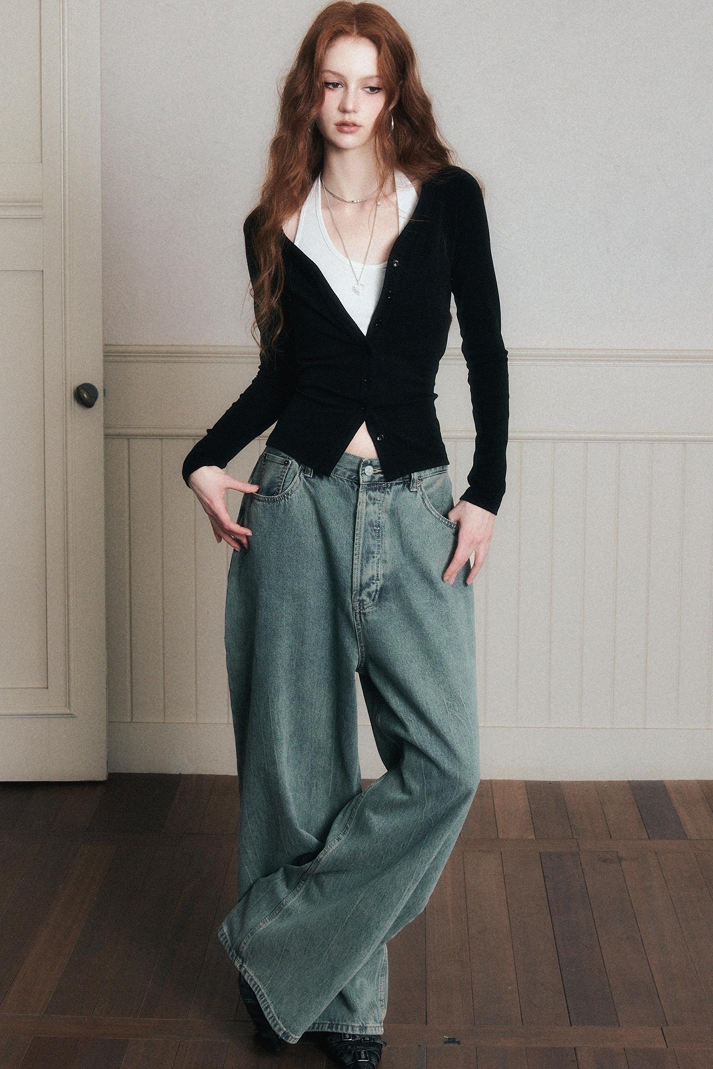 Relaxed Draped Wide-Leg Pants