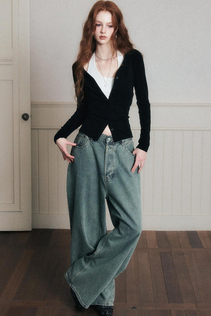 Relaxed Draped Wide-Leg Pants