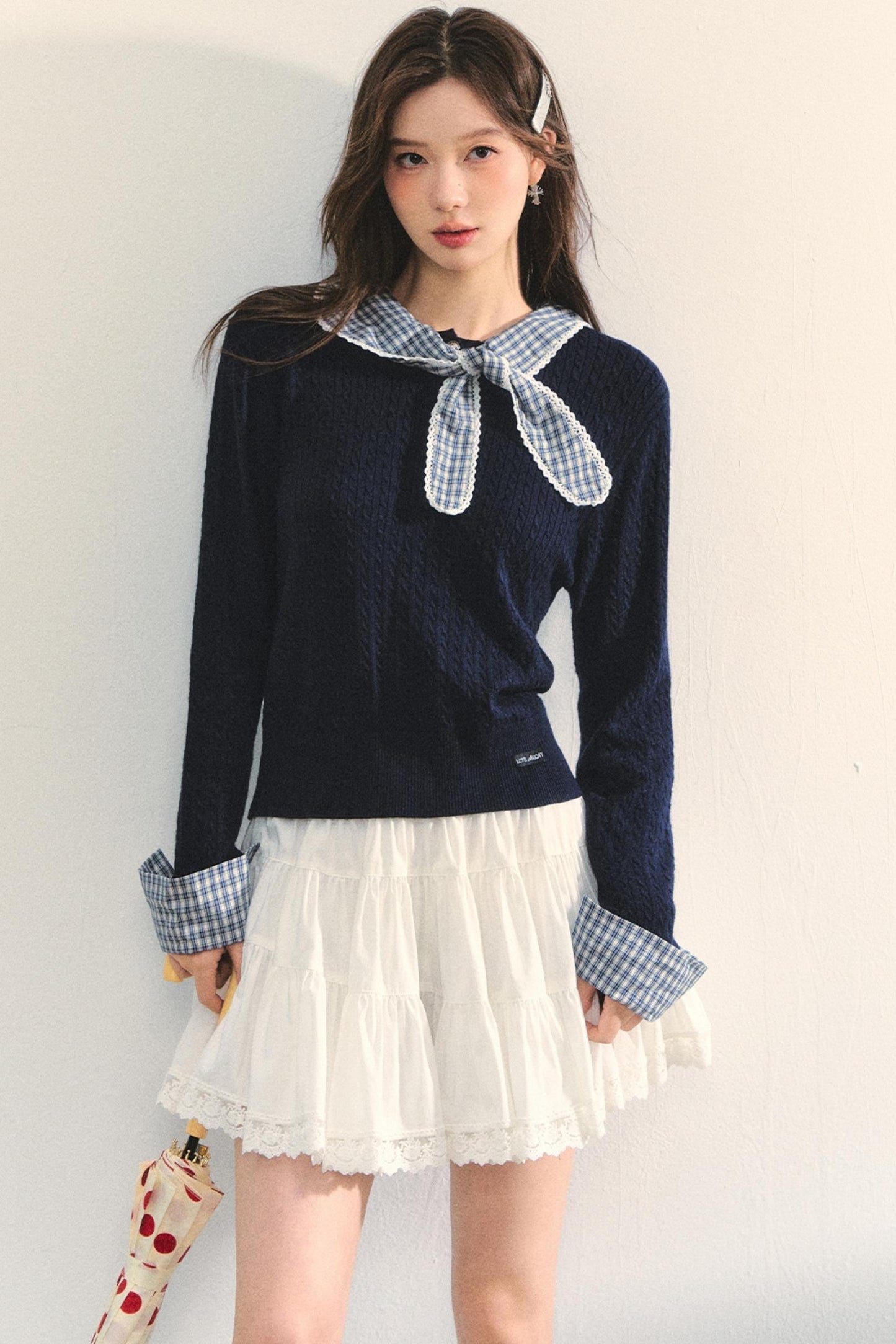 Striped Bow Tie T-Shirt Set-Up