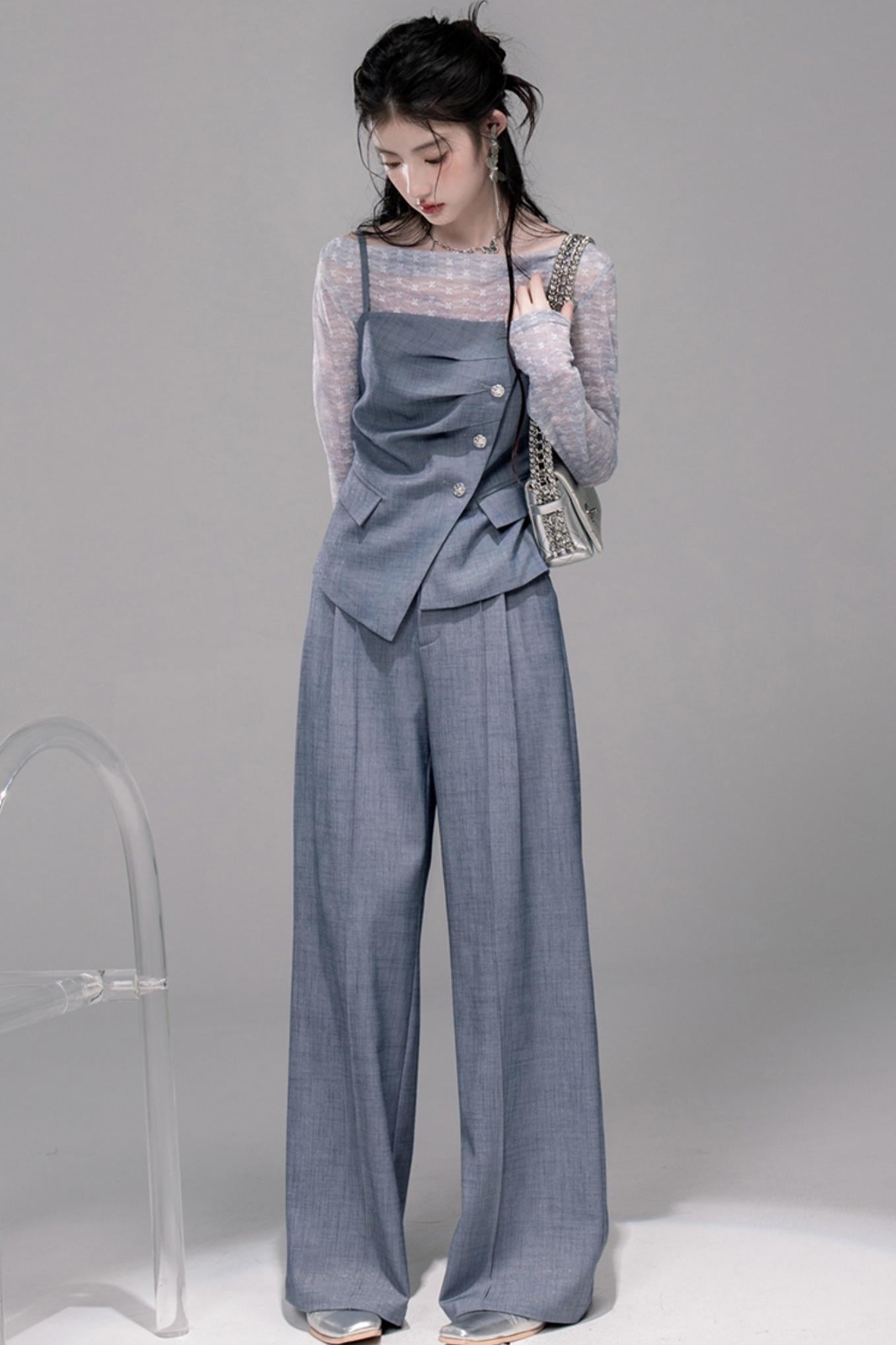 Star Sparkle Pleated Pants Set-Up