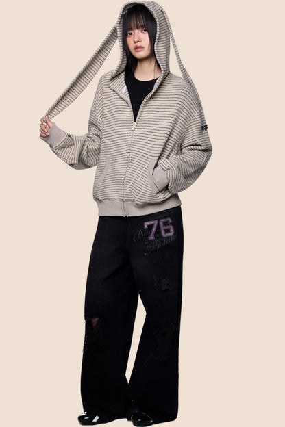 Lazy Vintage Rabbit Hooded Jacket