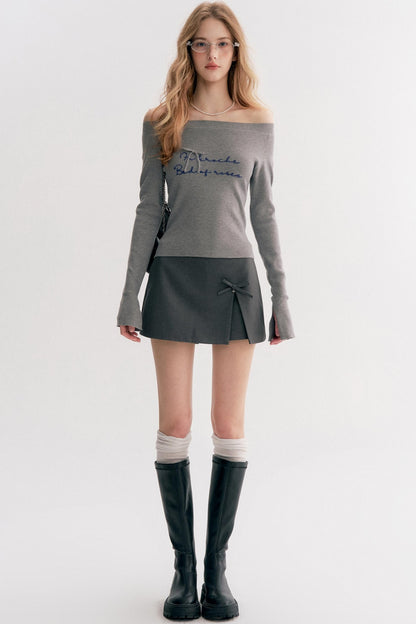 French Chain Sleeve Knit Top