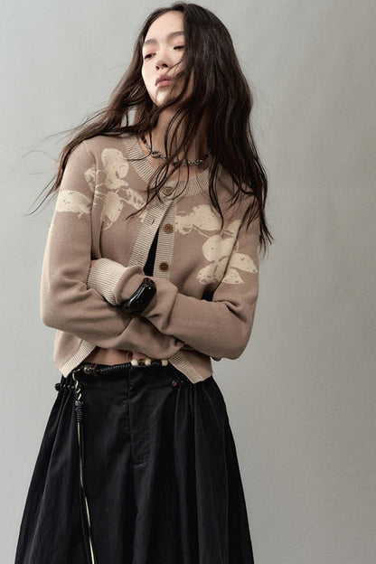 Autumn Jacquard Knitted Cardigan