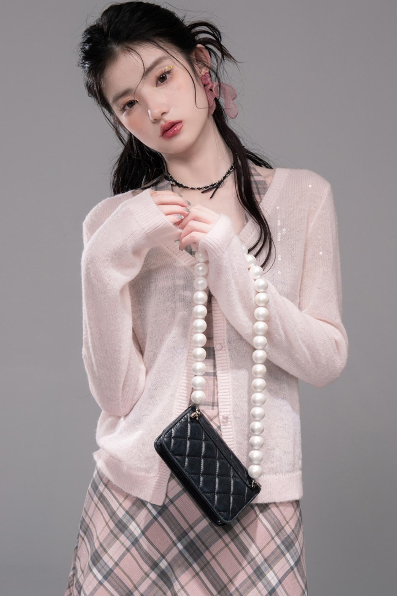 Grey Cherry Plaid Dress