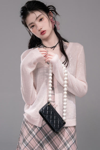 Grey Cherry Plaid Dress