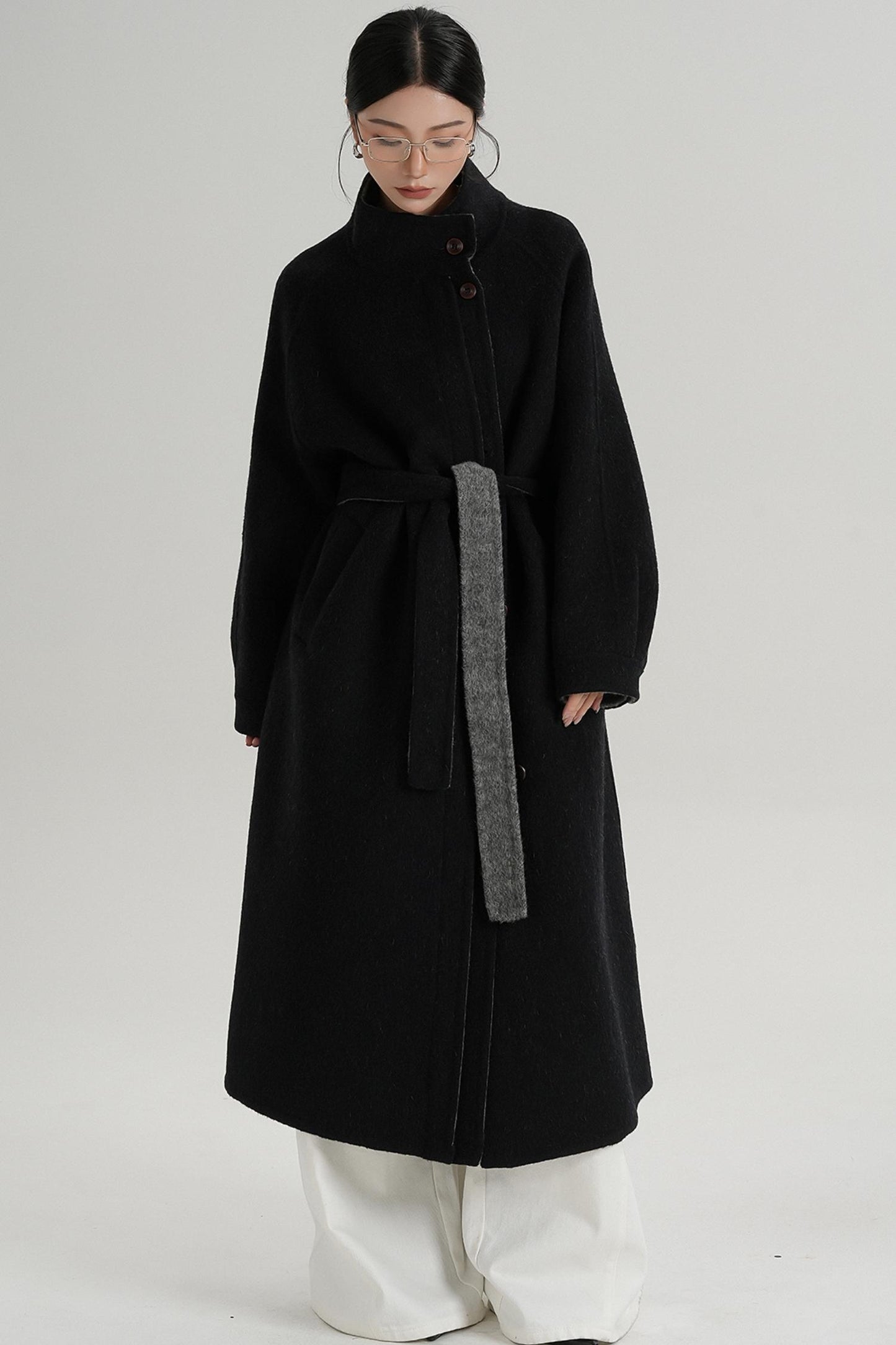Elongated Temperament Wool Blend Coat