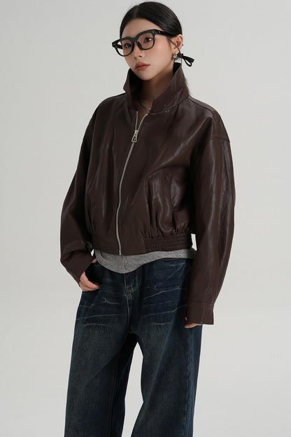 Cropped Leather Jacket