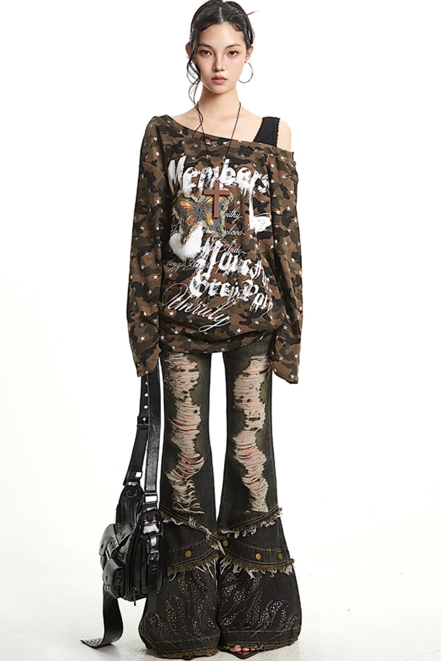 Butterfly Patch Long Sleeve Top