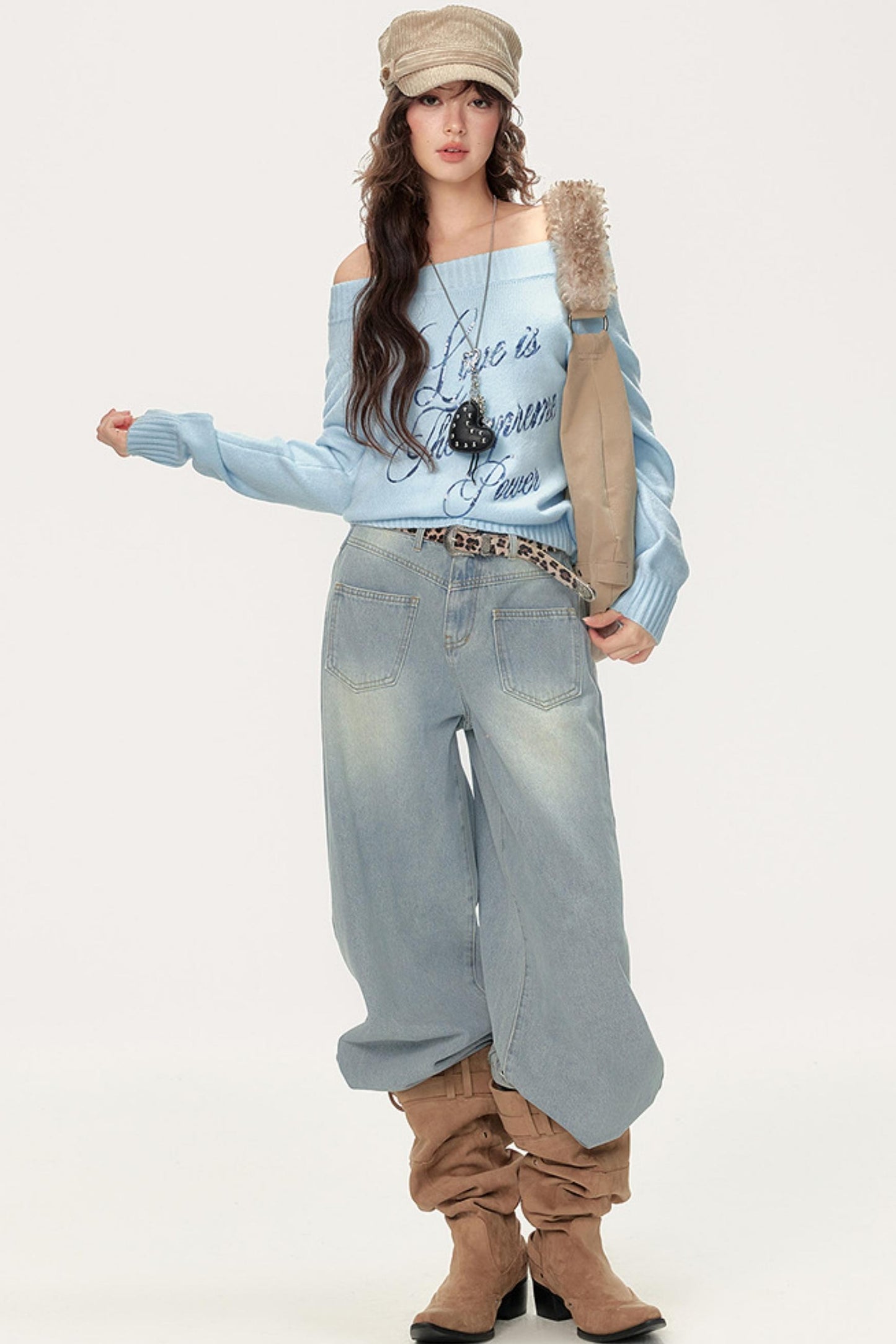 Soft Shoulder Slim Knit Sweater