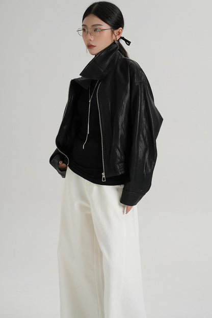 Cropped Leather Jacket