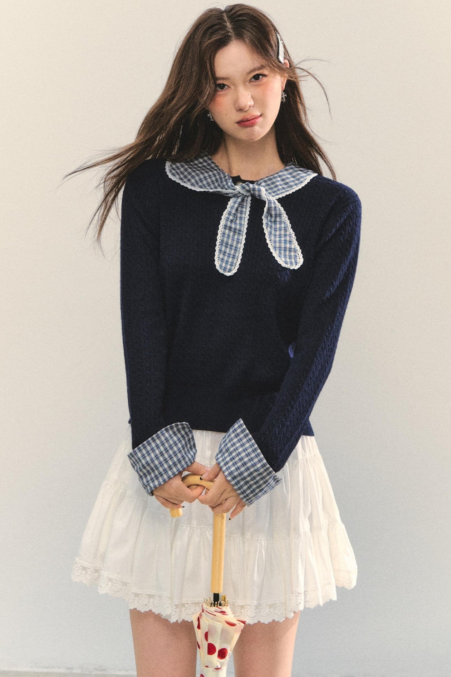 Striped Bow Tie T-Shirt Set-Up