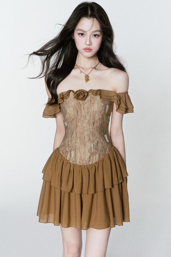 Rose Veins Asymmetrical Romantic Dress