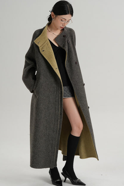 Elongated Temperament Wool Blend Coat