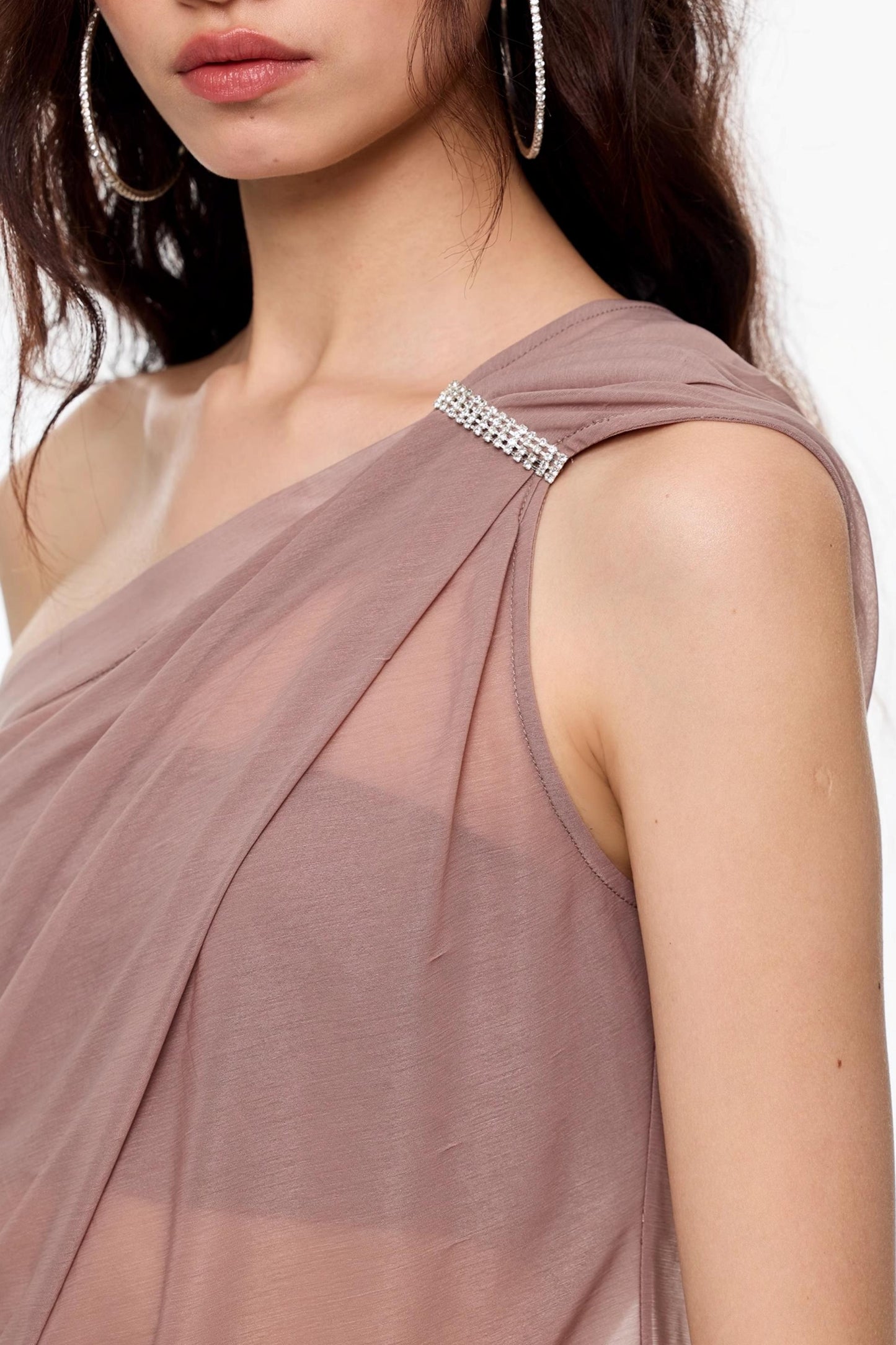 Purple Gauze Skirt Suit Set-Up