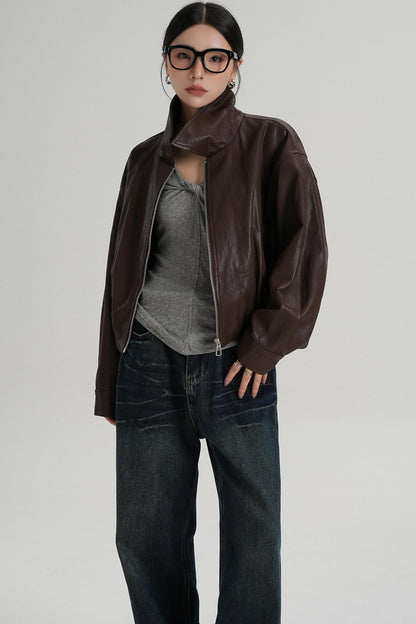 Cropped Leather Jacket