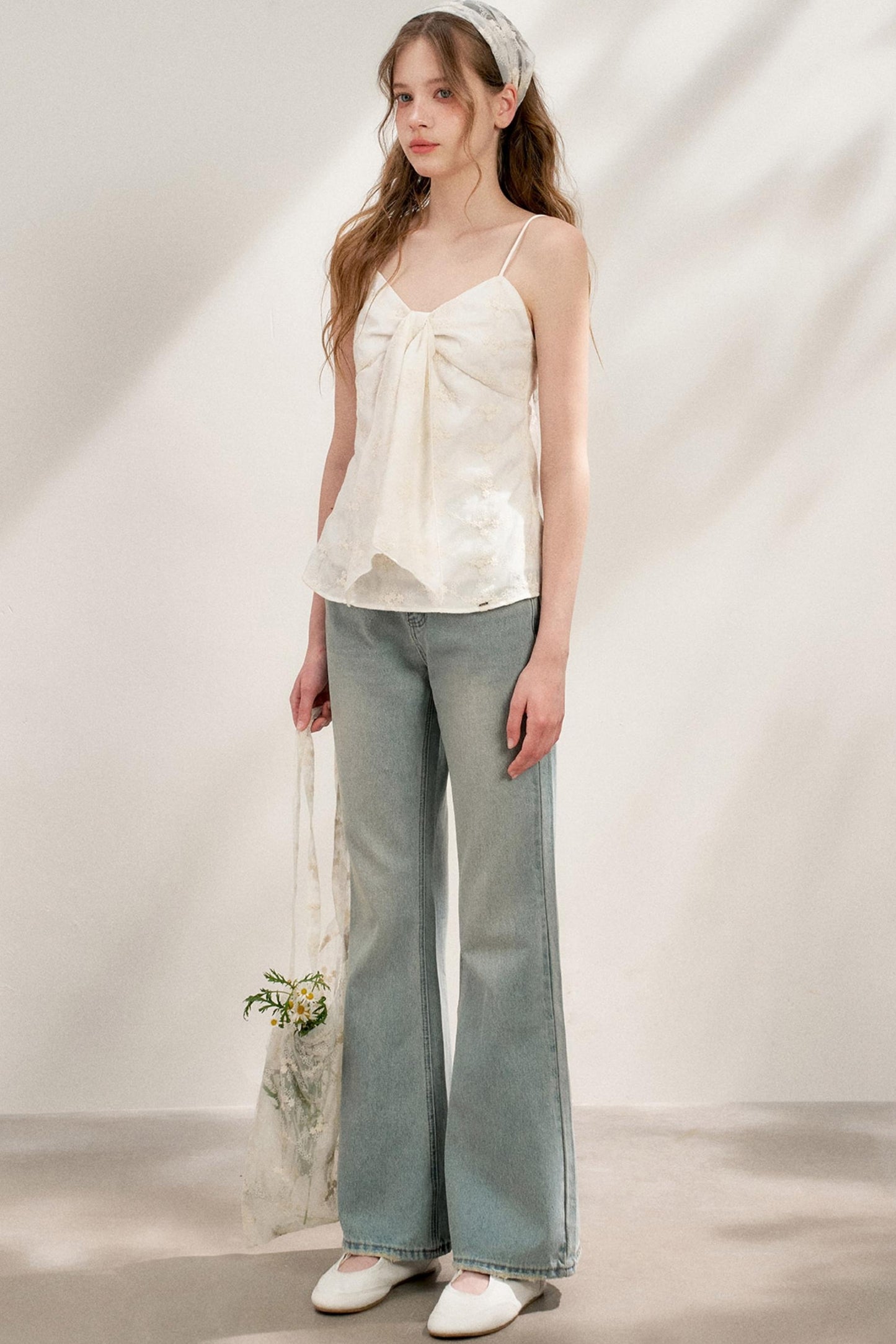 French Lace Flare Jeans