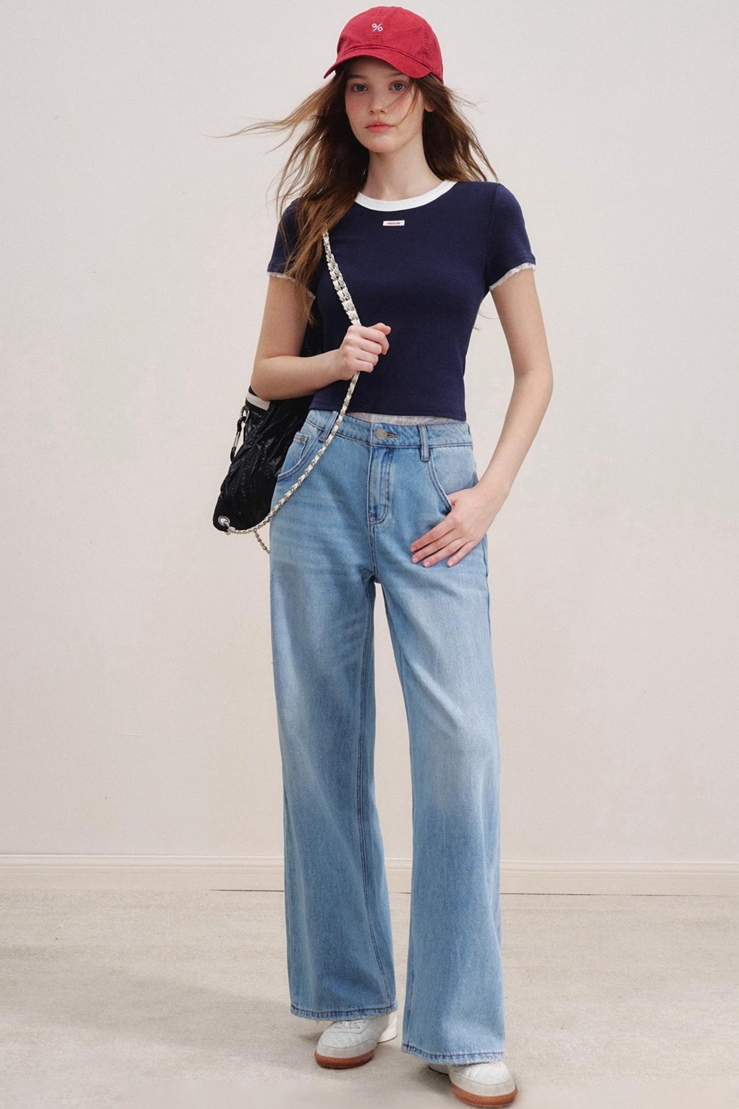 Romantic Lace Wide-Leg Jeans