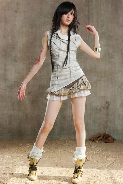 Color-Block Skort Deluxe Skirt