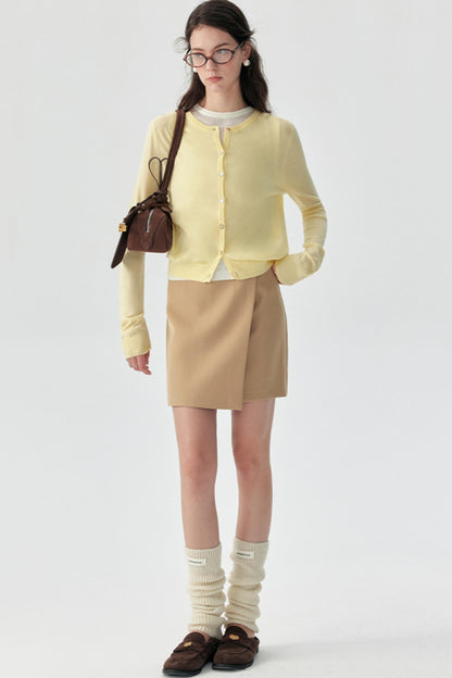 Designer Khaki A-Line Skirt