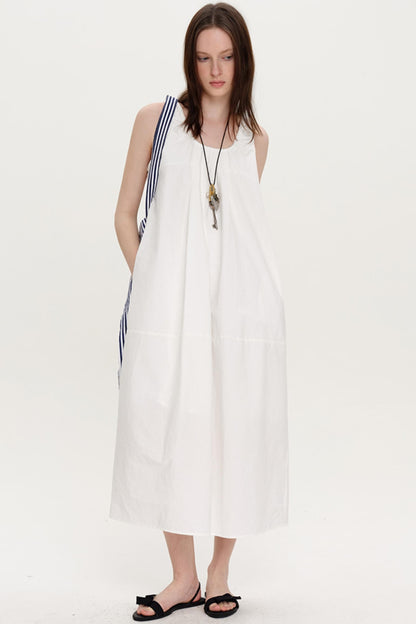 Chic Pleated U-Neck Dress