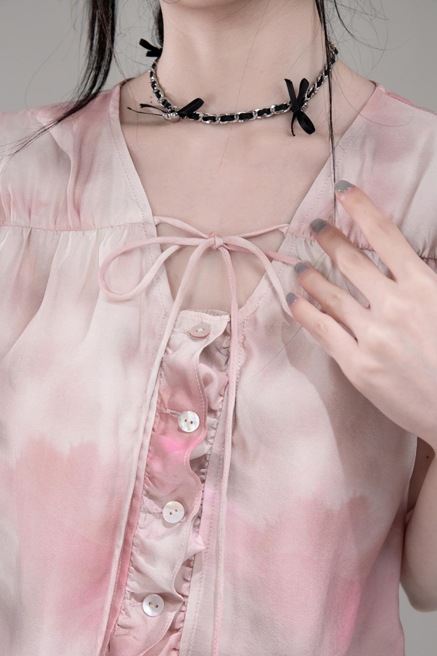 Smoky Haze Bubble Sleeve Top