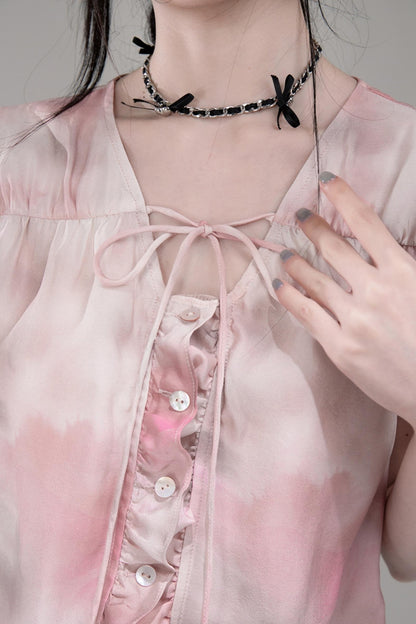 Smoky Haze Bubble Sleeve Top