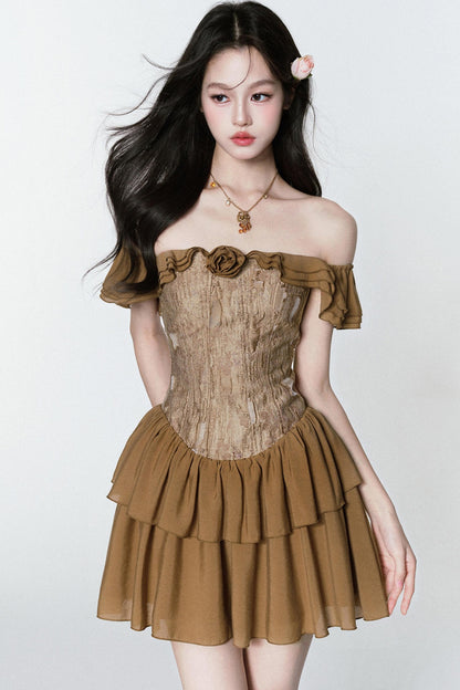 Rose Veins Asymmetrical Romantic Dress