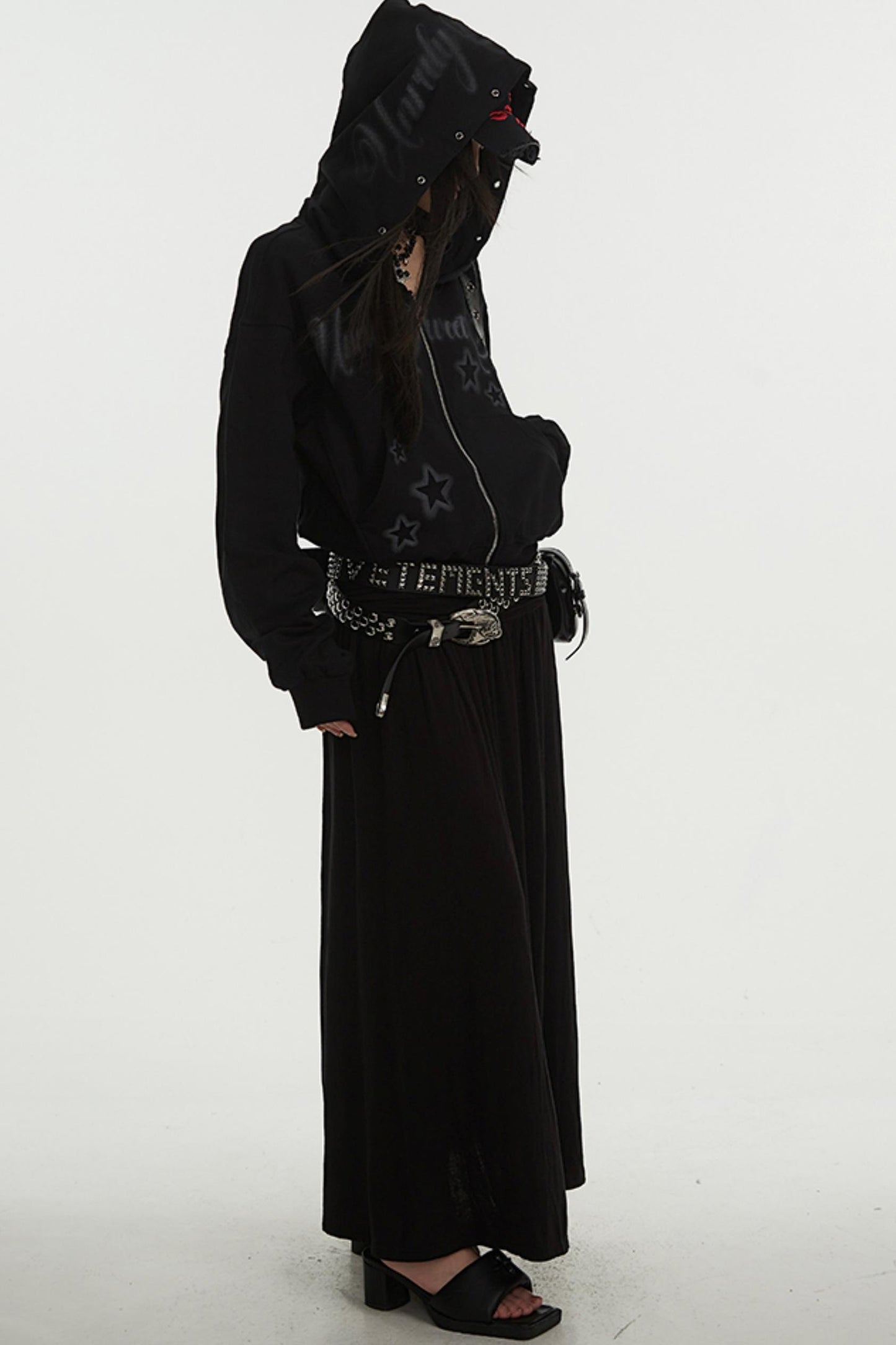 Hip Covering A-Line Long Skirt