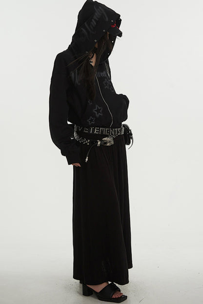 Hip Covering A-Line Long Skirt