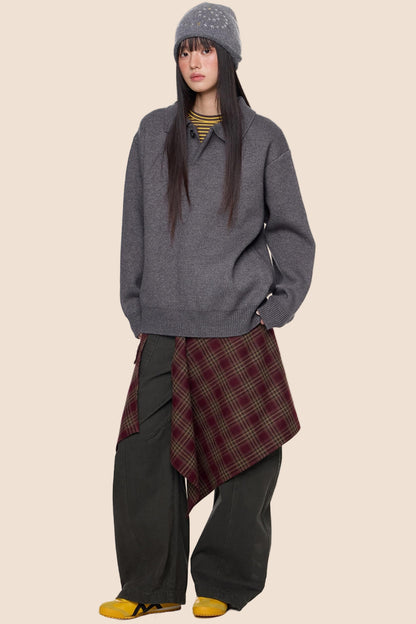 Basic Retro Loose Knit Jacket