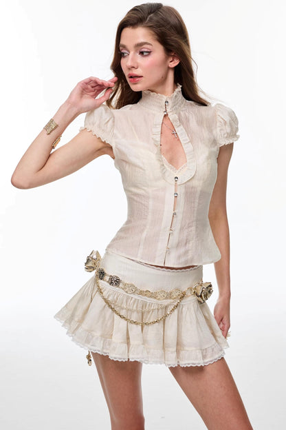 Pearl Waterdrop Top Skirt Set-Up