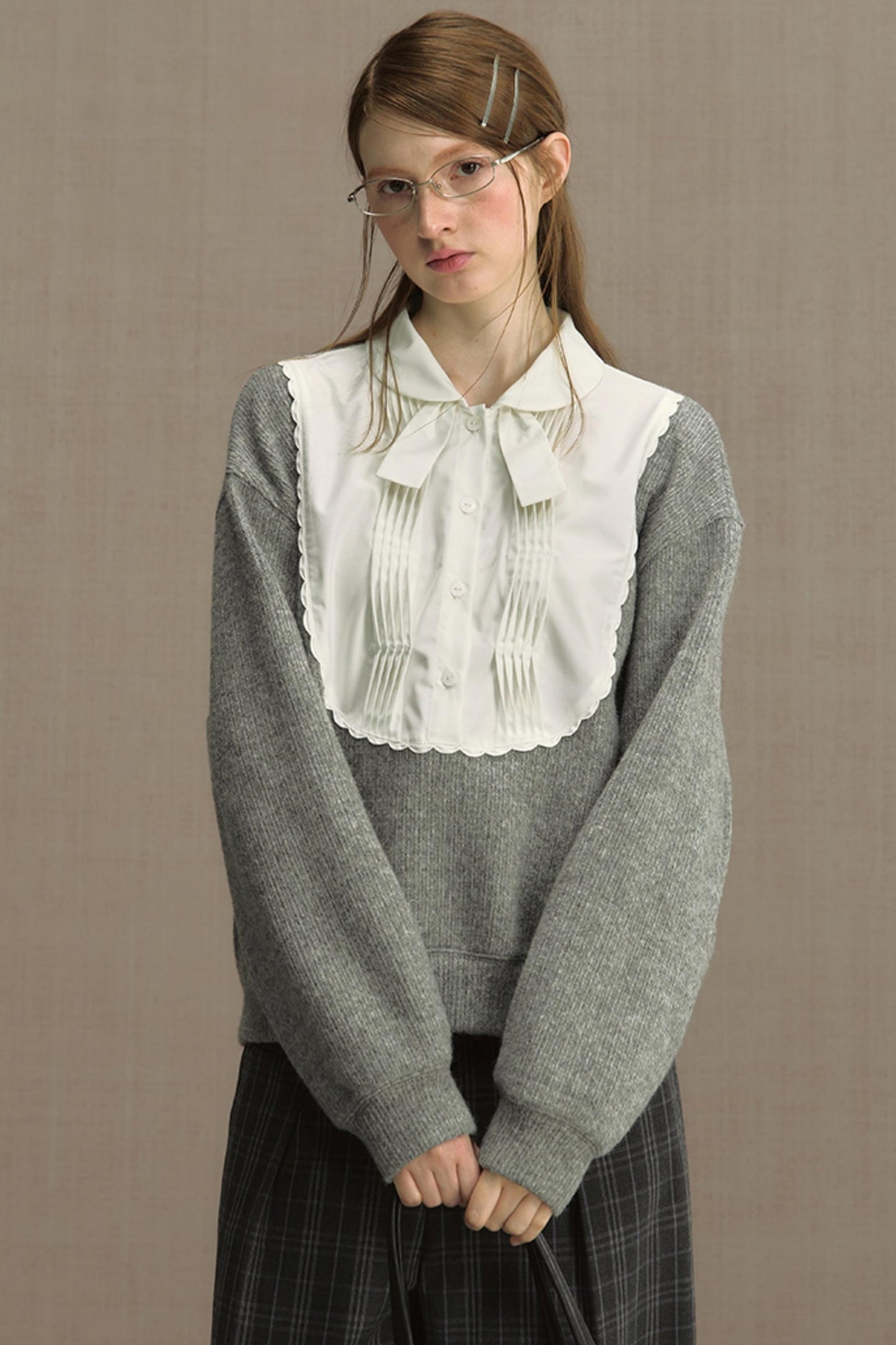 Fake Two-Piece Doll Collar Sweatshirt