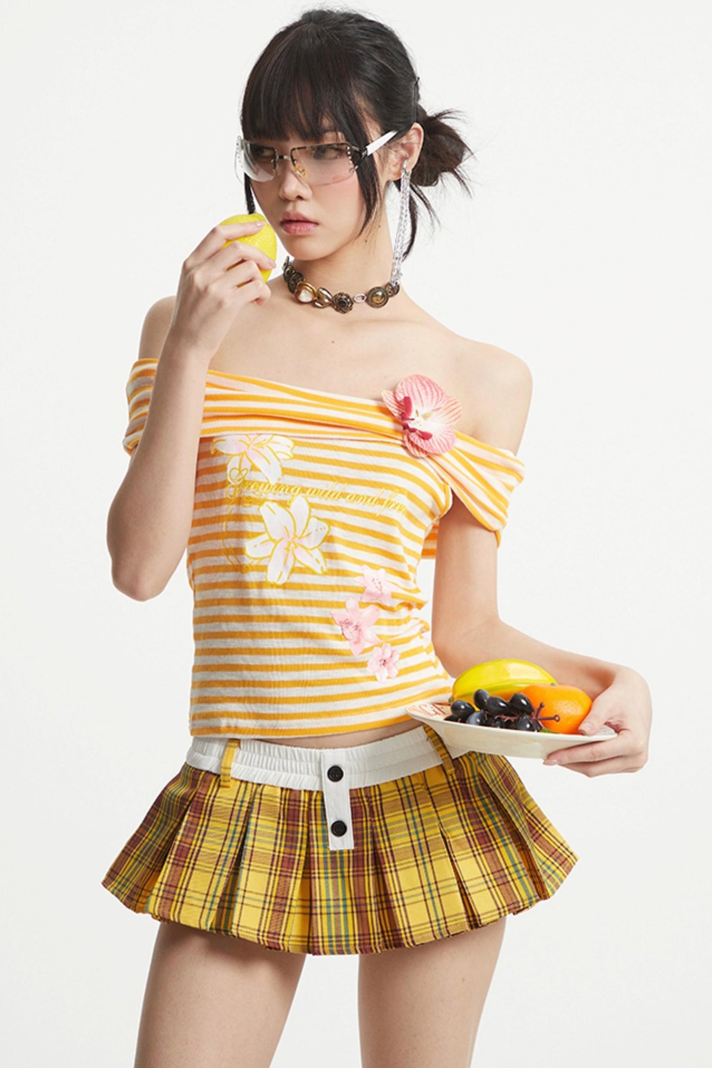 Yellow One-Shoulder T-Shirt