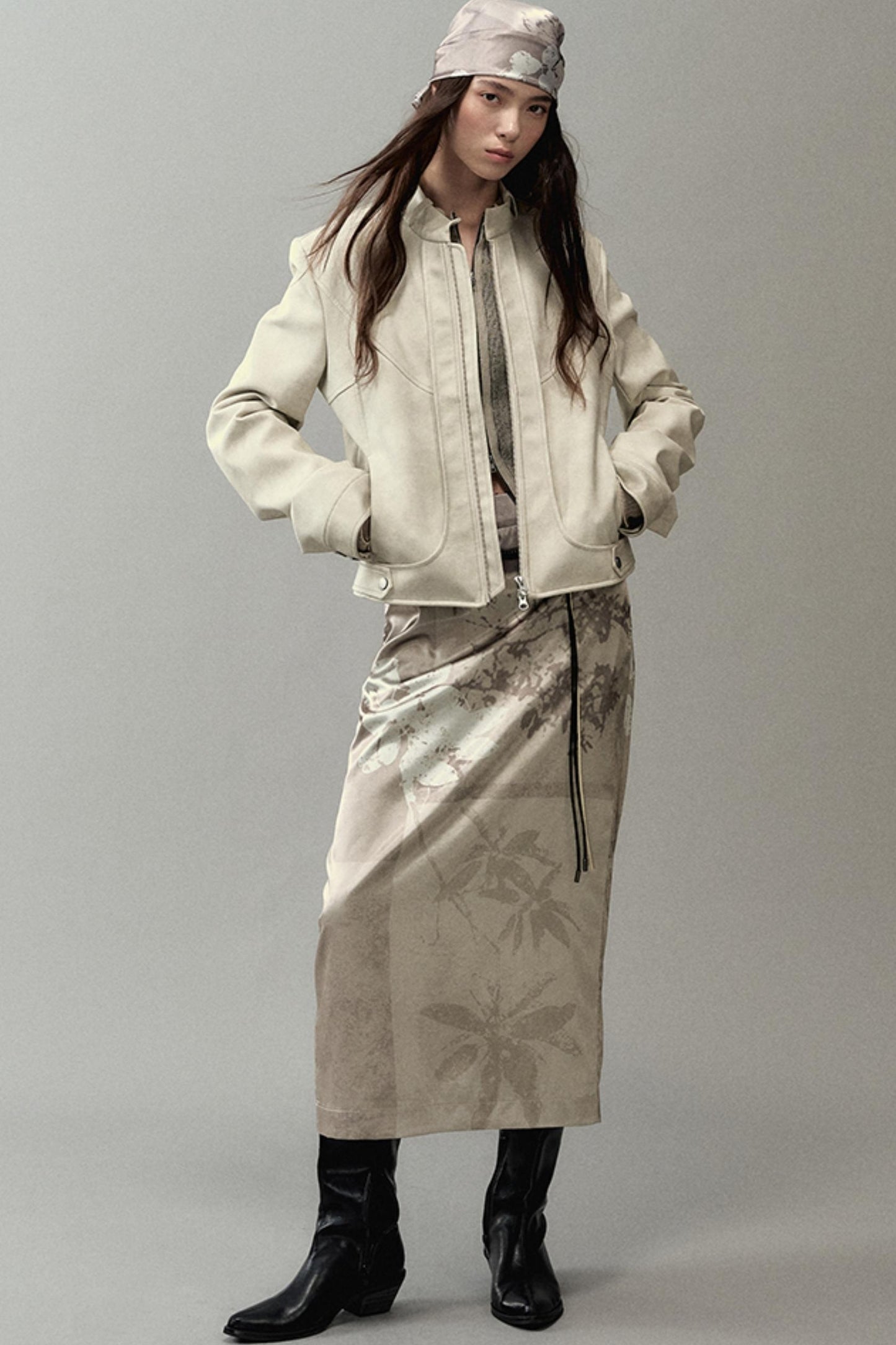 National Style Shadow Print Skirt