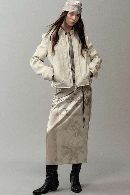 National Style Shadow Print Skirt