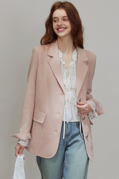 Autumn Retro Suede Blazer