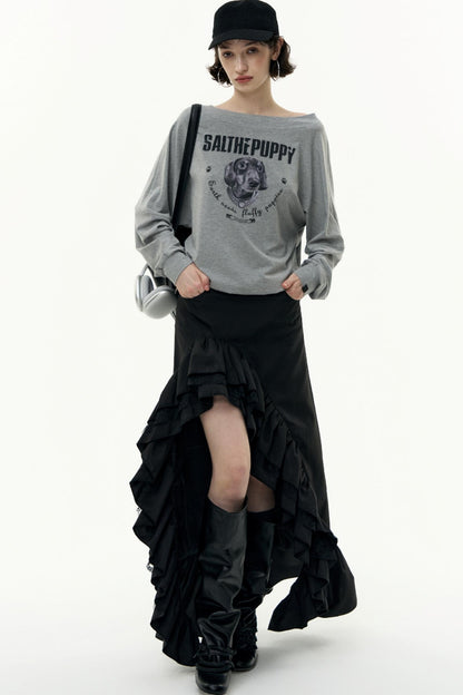 High-Waisted Slimming Long Skirt