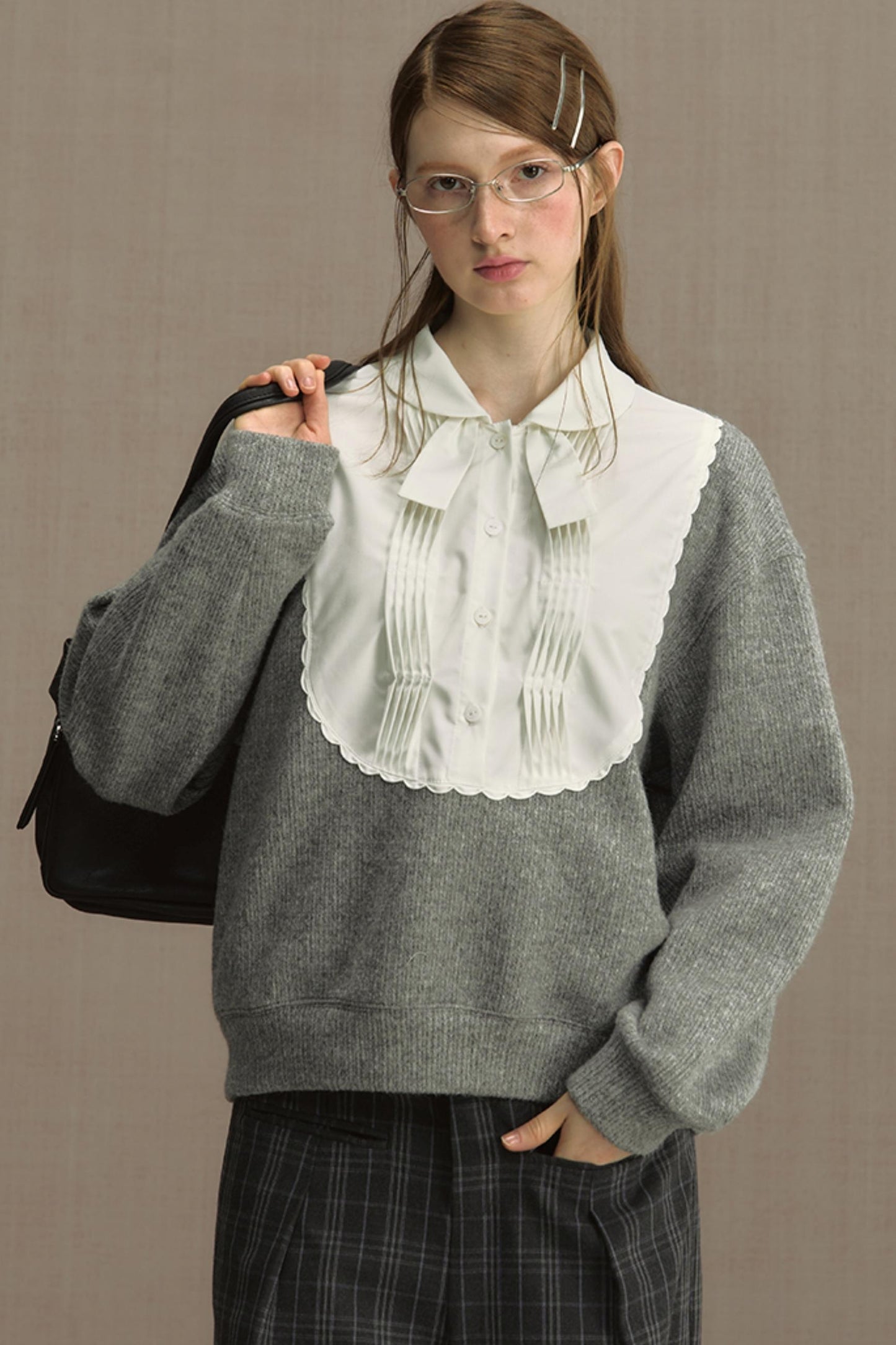Fake Two-Piece Doll Collar Sweatshirt