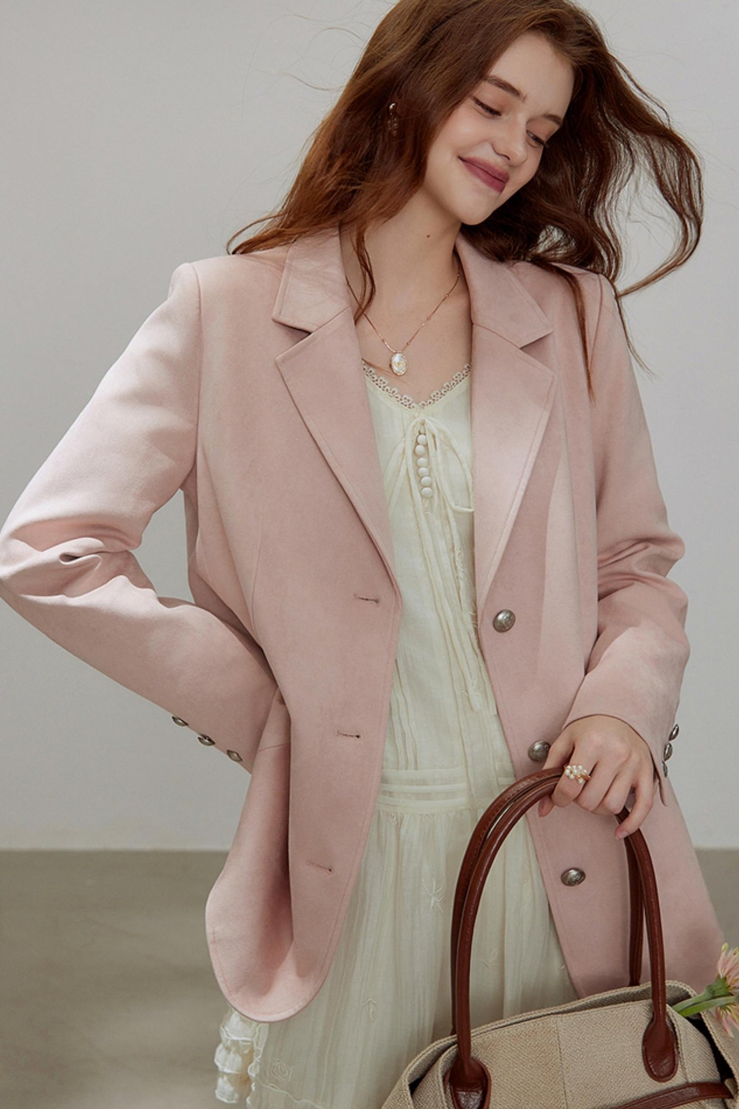 Autumn Retro Suede Blazer