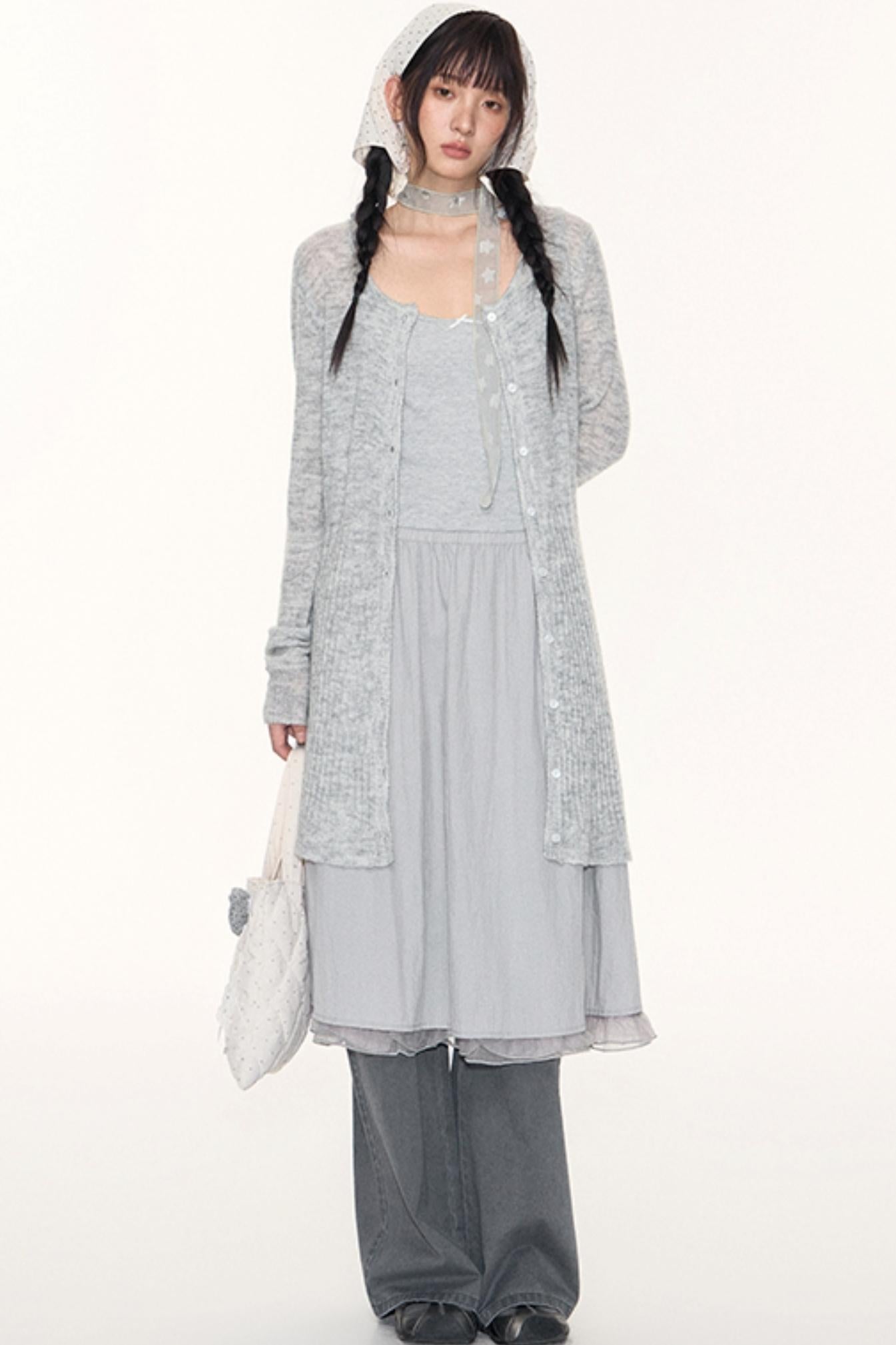 Star Jacquard Knit Cardigan Top