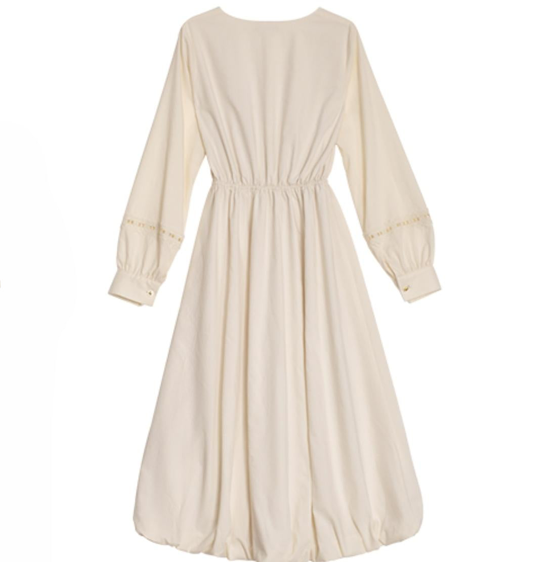 Urban Hibiscus Apricot White  Bud Dress Set-Up