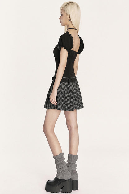 Dark Pleated One-Shoulder Dress